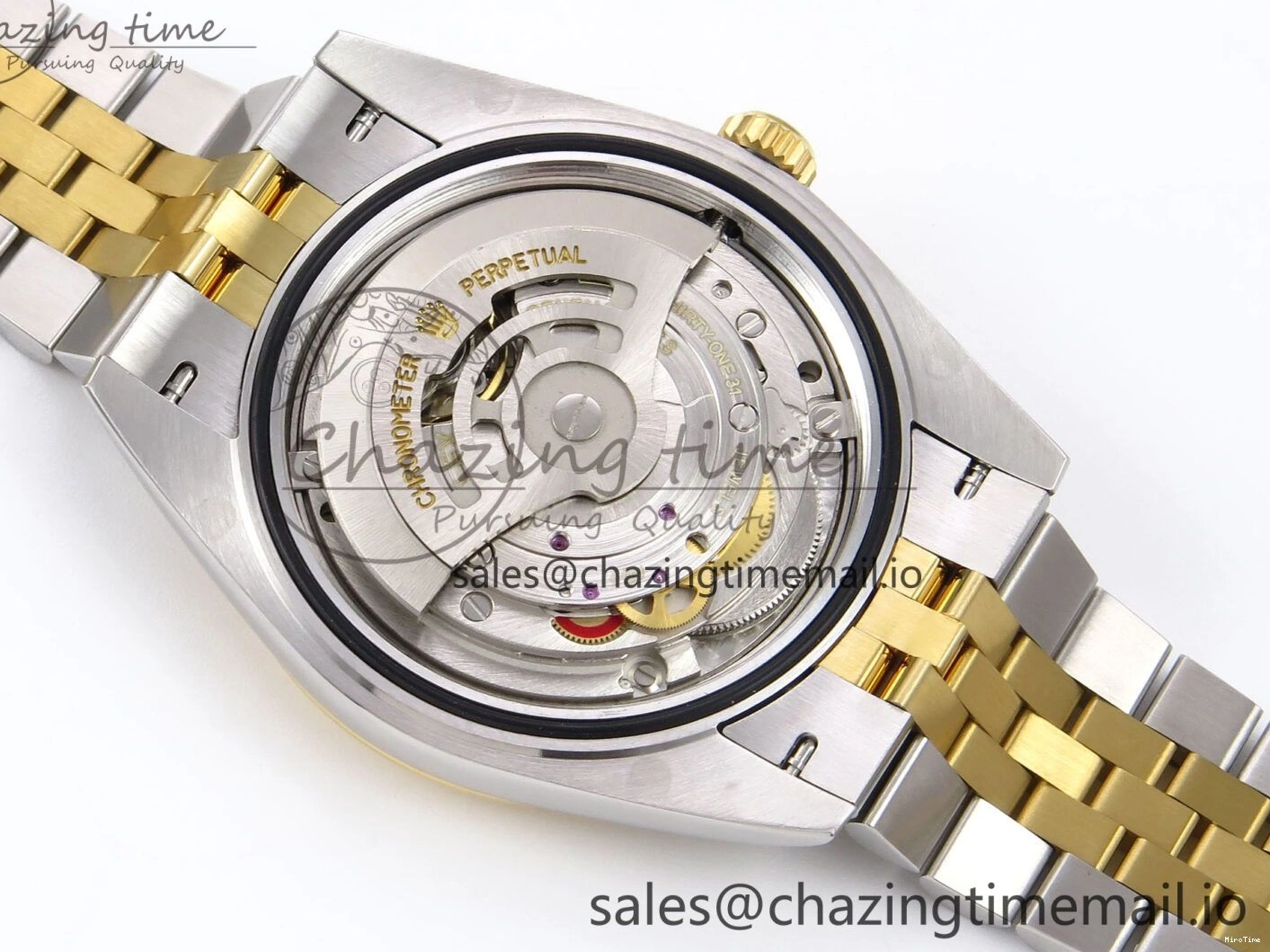 MiroTime 0127 Vibrant DateJust 41 126333 EWEF Best Edition YG Stick Dial on SS YG Jubilee Bracelet A 990